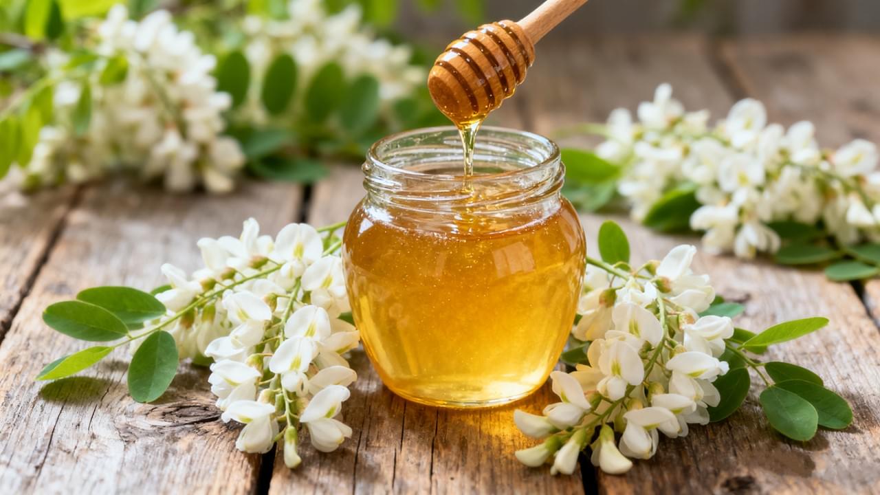 Acacia honey from Deli Foods – pure golden sweetness with acacia blossoms