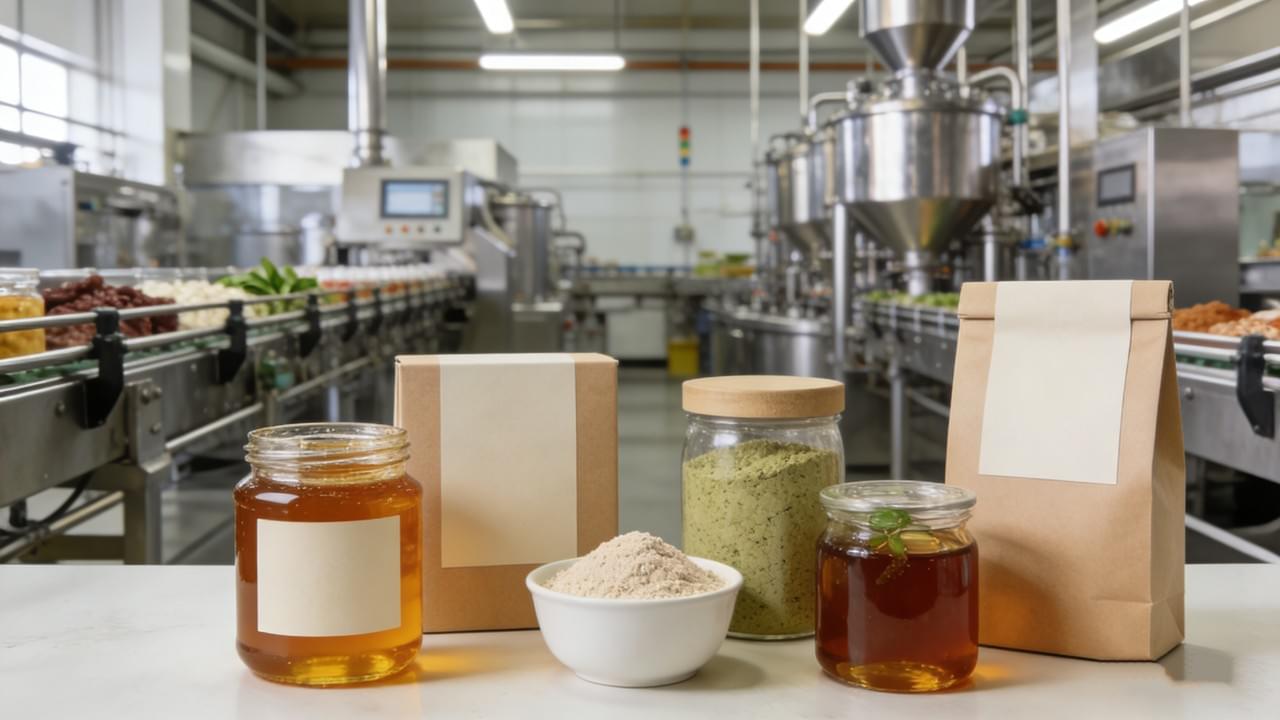 Private label food manufacturing process from concept to shelf with OEM and ODM services by Deli Foods