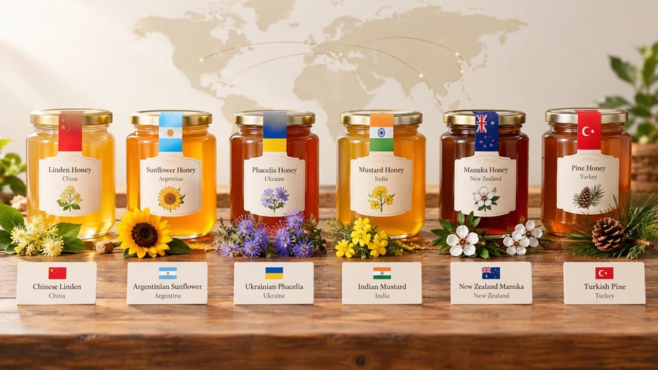 Países produtores de mel comparação China Argentina Índia Nova Zelândia Turquia qualidade
